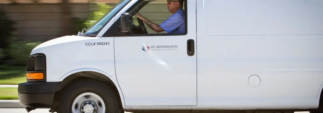KIC Refrigeration service vehicle serving Strasburg area